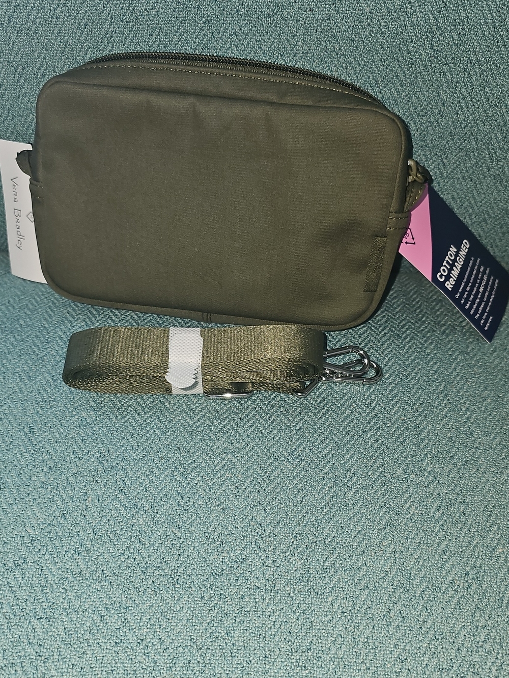 Vera Bradley Olive Crossbody Bag with Detachable Strap